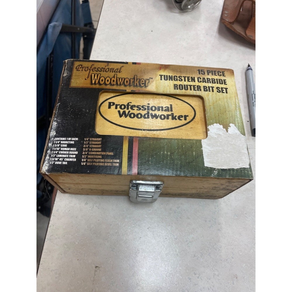 Professional Woodworker 15 Piece Router Bits‎ In Wood Box